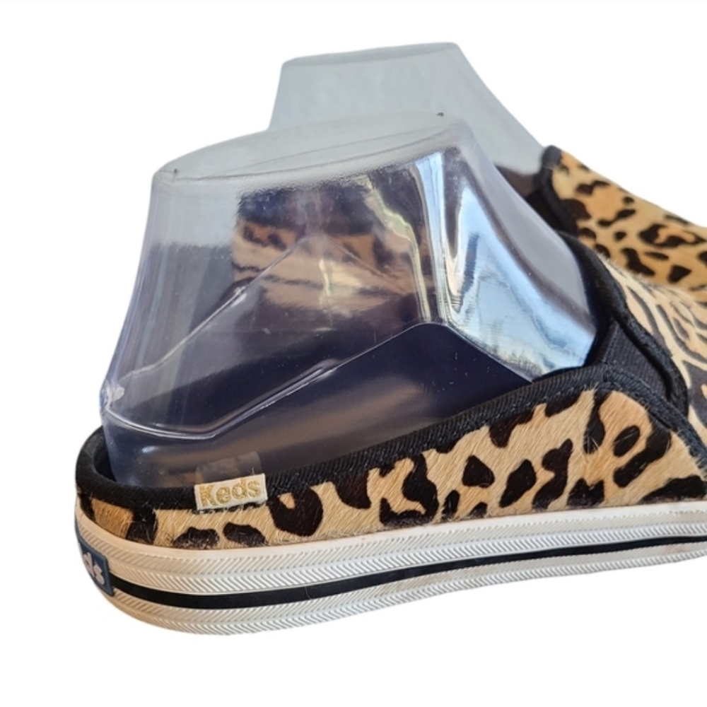 Kate Spade Keds Leopard Pattern Slip-On Shoes 7.5 Pony Hair Casual Skater Boho - Picture 3 of 6